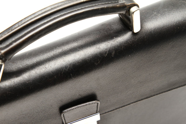 プラダ ブラック レザー ビジネスバッグ メンズ PRADA 中古
