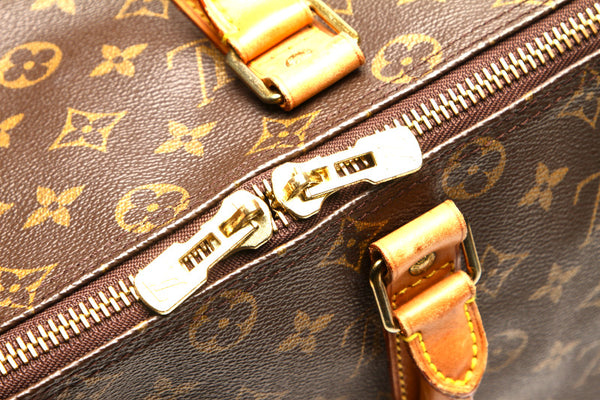 ルイ ヴィトン モノグラム キーポル バンドリエール45 M41418 ブラウン 茶 PVC レザー ボストンバッグ ユニセックス LOUIS VUITTON 中古