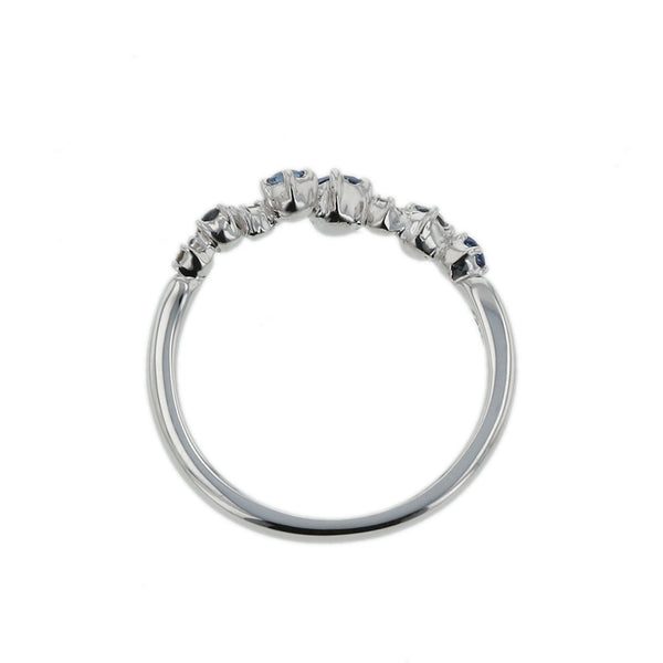 スタージュエリー K18 ゴールド サファイア ダイヤ0.02ct リング 指輪 レディース STAR JEWELRY 8号 【中古】