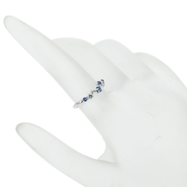 スタージュエリー K18 ゴールド サファイア ダイヤ0.02ct リング 指輪 レディース STAR JEWELRY 8号 【中古】