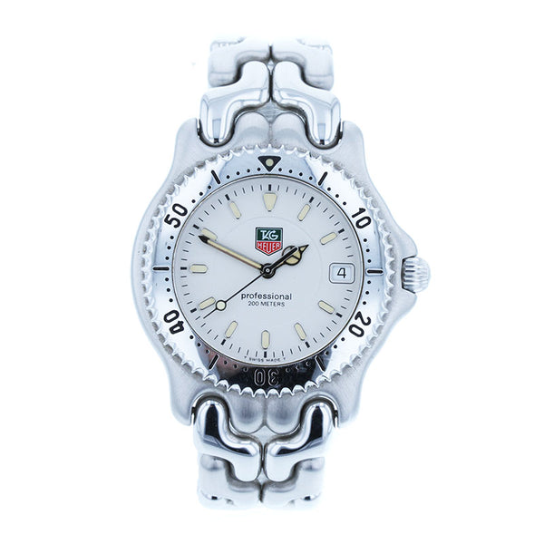 タグホイヤー WG1112 シルバー ステンレススチール 腕時計 メンズ TAG HEUER クオーツ アイボリー文字盤 【中古】