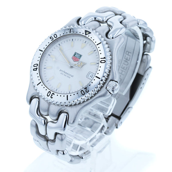 タグホイヤー WG1112 シルバー ステンレススチール 腕時計 メンズ TAG HEUER クオーツ アイボリー文字盤 【中古】