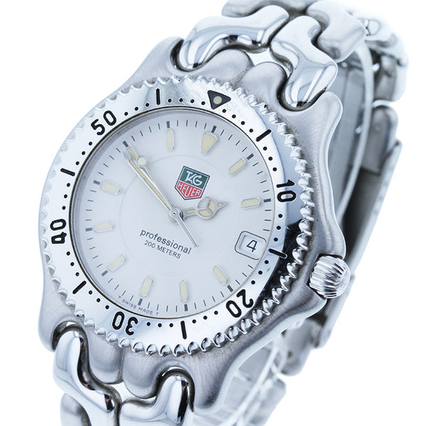 タグホイヤー WG1112 シルバー ステンレススチール 腕時計 メンズ TAG HEUER クオーツ アイボリー文字盤 【中古】