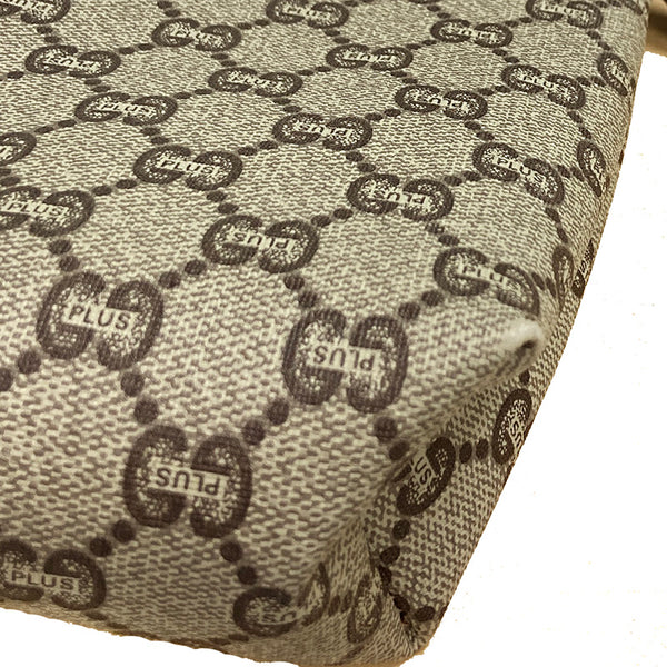 グッチ GGプラス ベージュ ブラウン PVC レザー クラッチバッグ レディース GUCCI 【中古】