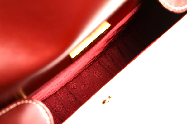 カルティエ マストライン ワインレッド レザー ショルダーバッグ レディース CARTIER 中古