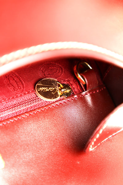 カルティエ マストライン ワインレッド レザー ショルダーバッグ レディース CARTIER 中古