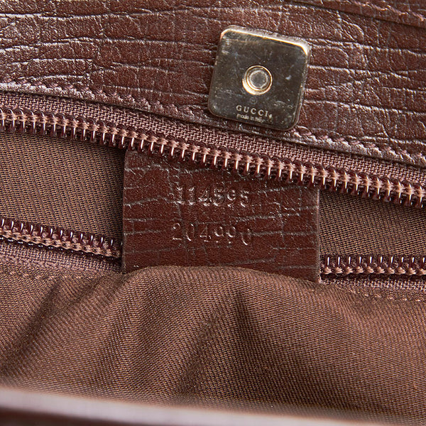 グッチ GGスプリーム 114595 ブラウン PVC レザー トートバッグ レディース GUCCI 中古