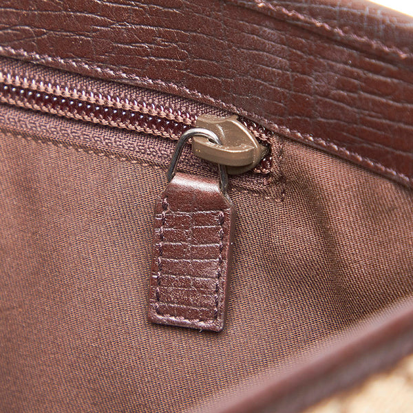 グッチ GGスプリーム 114595 ブラウン PVC レザー トートバッグ レディース GUCCI 中古