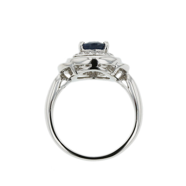 Pt900 プラチナ サファイア1.52ct ダイヤ0.55ct リング 指輪 レディース 11号 【中古】