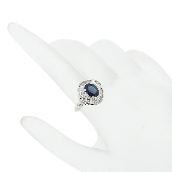 Pt900 プラチナ サファイア1.52ct ダイヤ0.55ct リング 指輪 レディース 11号 【中古】