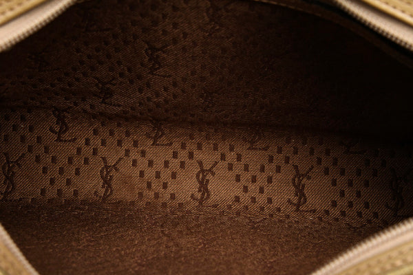 イヴ サンローラン ベージュ PVC レザー クラッチバッグ ユニセックス YVES SAINT LAURENT 中古