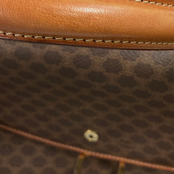 セリーヌ マカダム ブラウン PVC レザー ハンドバッグ レディース CELINE 【中古】