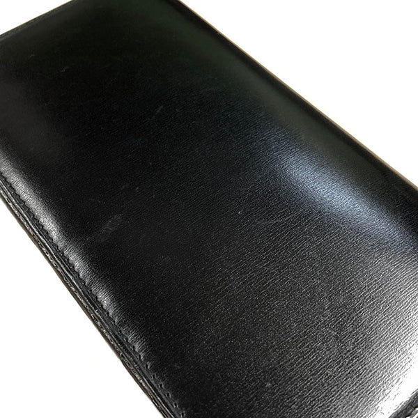 カルティエ パシャ ブラック レザー 長財布 メンズ CARTIER 【中古】