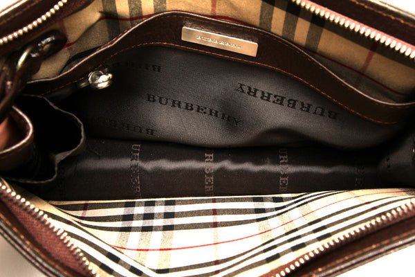 バーバリー ブラウン 茶 レザー セカンドバッグ メンズ BURBERRY 中古