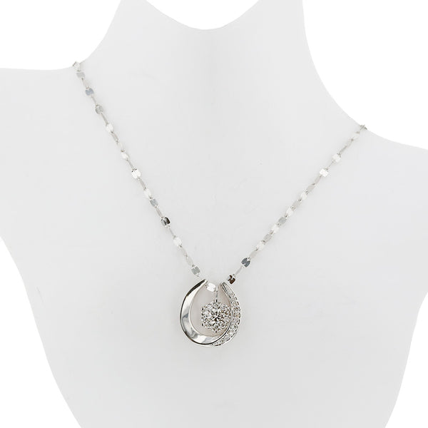 Pt900 プラチナ Pt850 プラチナ ダイヤ0.31ct ネックレス レディース 【中古】