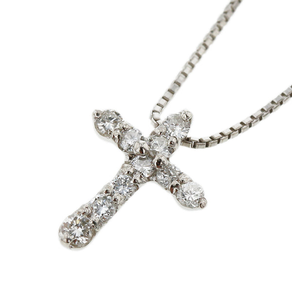ノーブランド Pt900 プラチナ Pt850 プラチナ ダイヤ0.30ct Pt850　3.6g ネックレス レディース no brand 【中古】