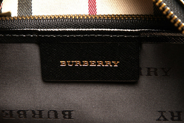 バーバリー ブラック レザー ハンドバッグ レディース BURBERRY 中古