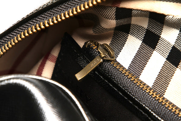バーバリー ブラック レザー ハンドバッグ レディース BURBERRY 中古