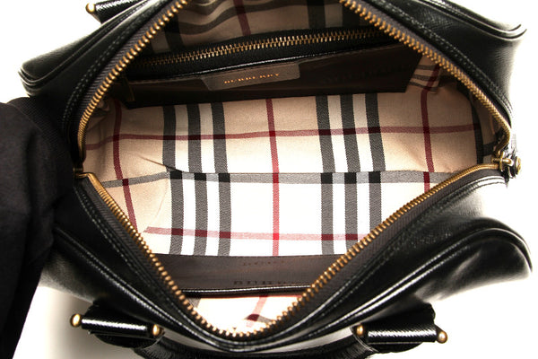 バーバリー ブラック レザー ハンドバッグ レディース BURBERRY 中古