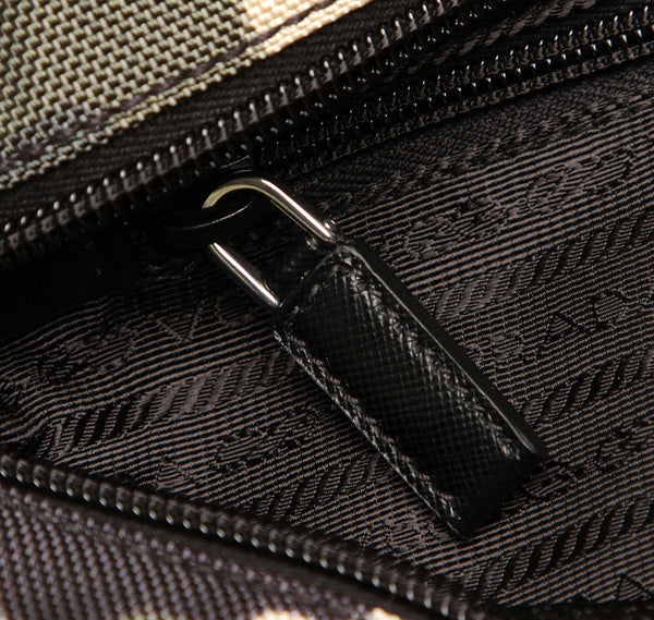 プラダ カモフラージュ VA0878 グリーン 迷彩 キャンバス レザー トートバッグ メンズ PRADA 中古