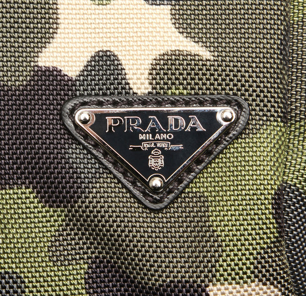 プラダ カモフラージュ VA0878 グリーン 迷彩 キャンバス レザー トートバッグ メンズ PRADA 中古