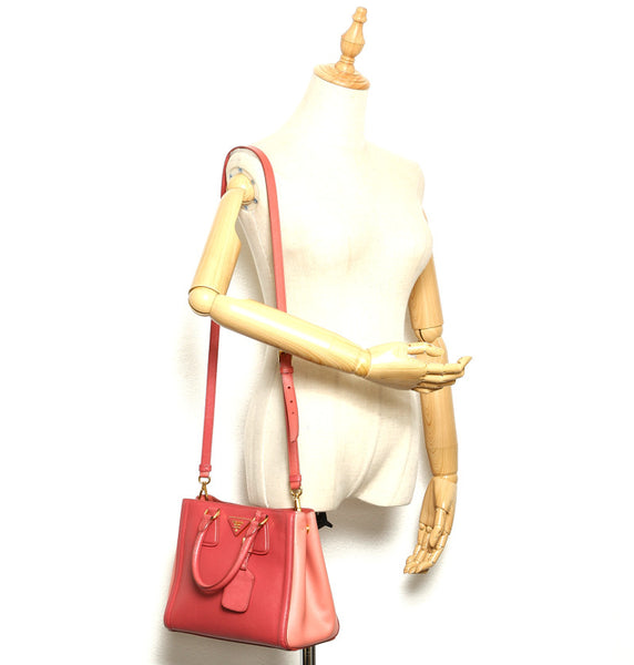 プラダ ピンク サフィアーノ ハンドバッグ ショルダーバッグ 2WAY レディース PRADA 中古