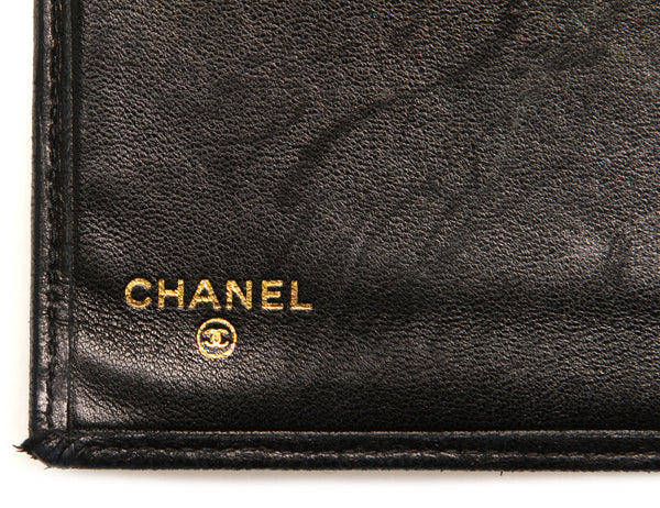 シャネル ココマーク ブラック レザー 長財布 レディース CHANEL 中古