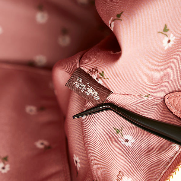 コーチ ウィズフローラル ショルダーバッグ F31077 ピンク レザー レディース COACH 【中古】