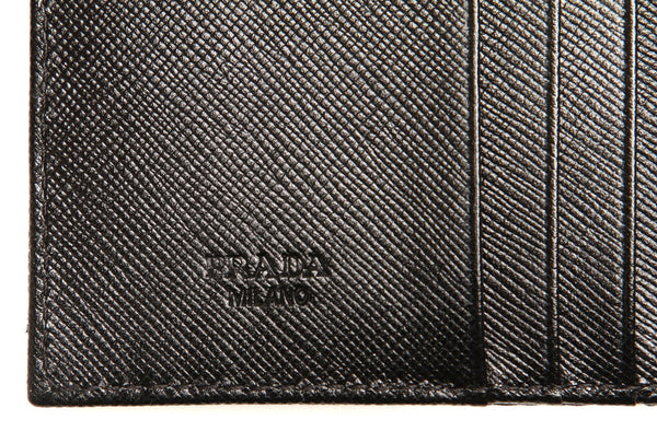 プラダ M523 ブラック ナイロン 二つ折り財布 ユニセックス PRADA 中古