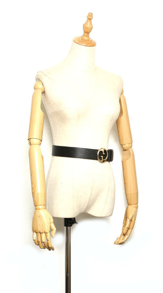 グッチ ブラック レザー ベルト レディース GUCCI 中古