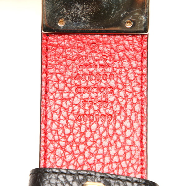 グッチ ブラック レザー ベルト レディース GUCCI 中古