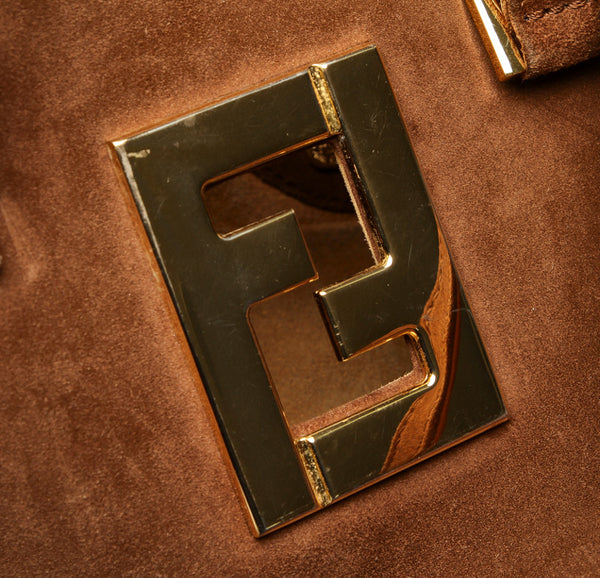 フェンディ ブラウン 茶 スウェード トートバッグ レディース FENDI 中古