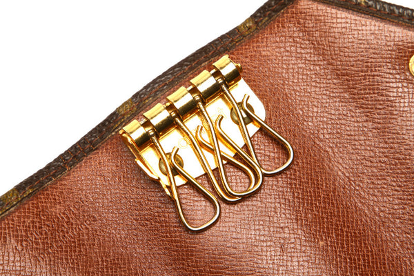 ルイ ヴィトン モノグラム ブラウン PVC レザー キーケース レディース LOUIS VUITTON 中古