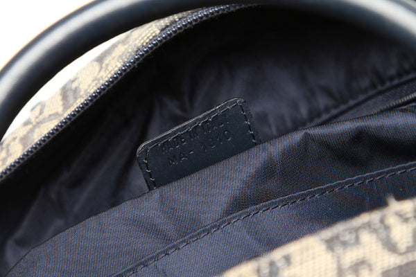 クリスチャンディオール トロッター ネイビー キャンバス レザー ハンドバッグ レディース Christian Dior 中古