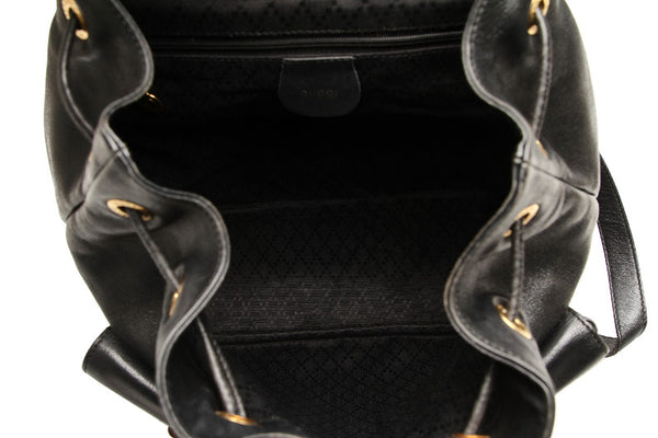 グッチ バンブー 003・2058 ブラック レザー リュック バックパック レディース GUCCI 中古