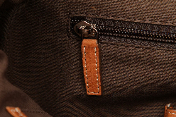 サルヴァトーレフェラガモ ガンチーニ GO-249299 ホワイト ブラウン キャンバス レザー ショルダーバッグ ユニセックス Salvatore Ferragamo 中古