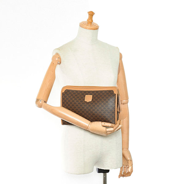 セリーヌ マカダム  ブラウン PVC セカンドバッグ レディース CELINE 【中古】