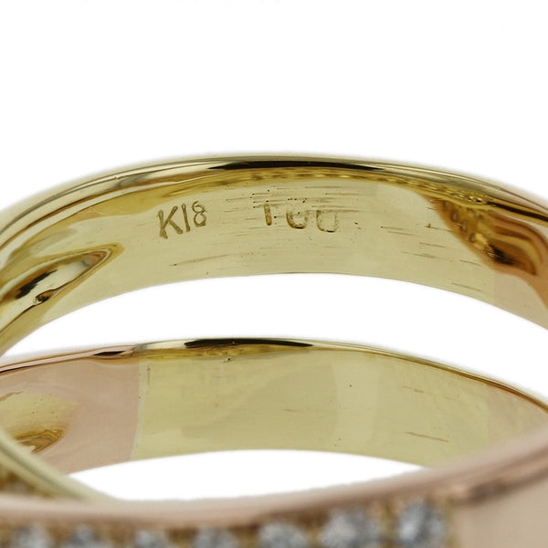 K18YG イエローゴールド ダイヤ1.00ct リング 指輪 レディース 14号 【中古】