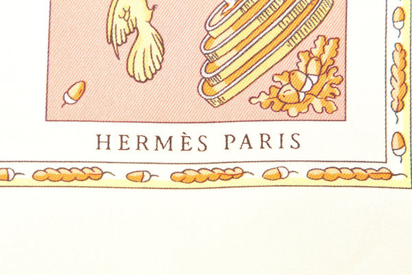 エルメス イエロー 黄色 シルク スカーフ レディース HERMES 中古