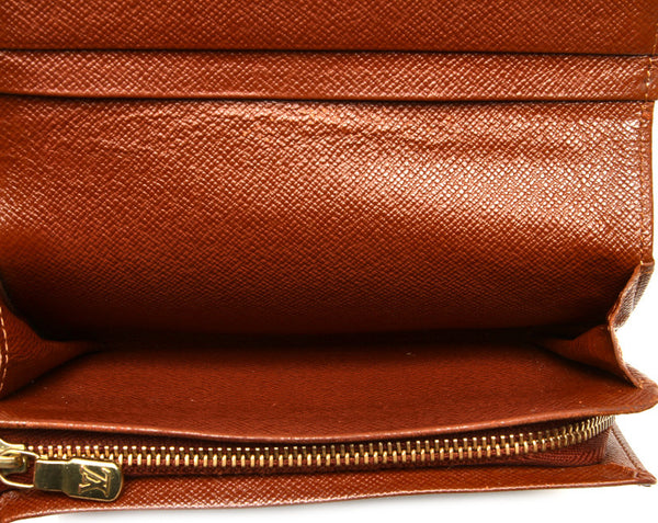 ルイ ヴィトン モノグラム トレゾール M61730 ブラウン PVC レザー 二つ折り財布 レディース LOUIS VUITTON 中古