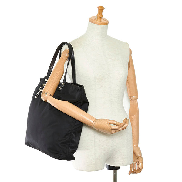 プラダ テスート ブラック ナイロン トートバッグ レディース PRADA 【中古】