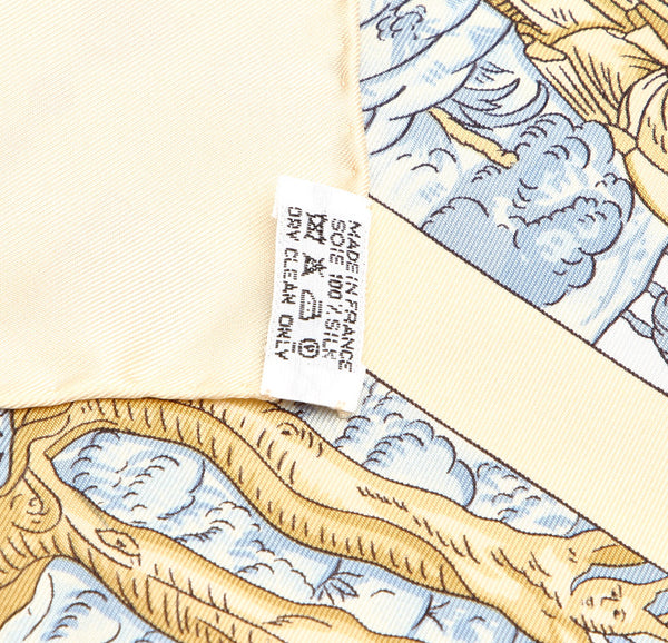 エルメス イエロー 黄色 シルク スカーフ レディース HERMES 中古