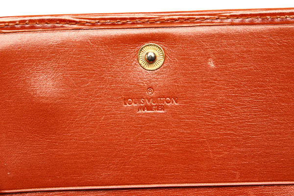 ルイ ヴィトン エピ ブラウン レザー 二つ折り財布 レディース LOUIS VUITTON 中古