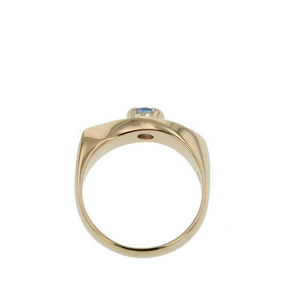 ノーブランド K18 ゴールド サファイア0.63ct ダイヤ0.08ct K18　6.0g リング 指輪 レディース no brand 14.5号 【中古】