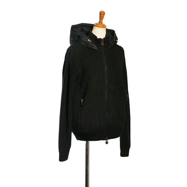 モンクレール MAGLIONE TRICOT CARDIGAN ニット切替ダウンジャケット ブラック ウール アクリル ナイロン レディース MONCLER 【中古】