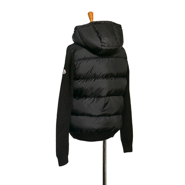 モンクレール MAGLIONE TRICOT CARDIGAN ニット切替ダウンジャケット ブラック ウール アクリル ナイロン レディース MONCLER 【中古】