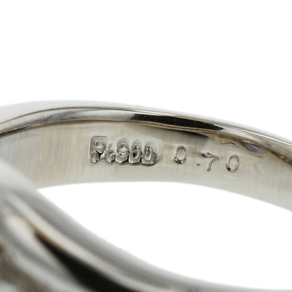 Pt900 プラチナ タンザナイト0.70ct ダイヤ0.32ct リング 指輪 レディース 12.5号 【中古】