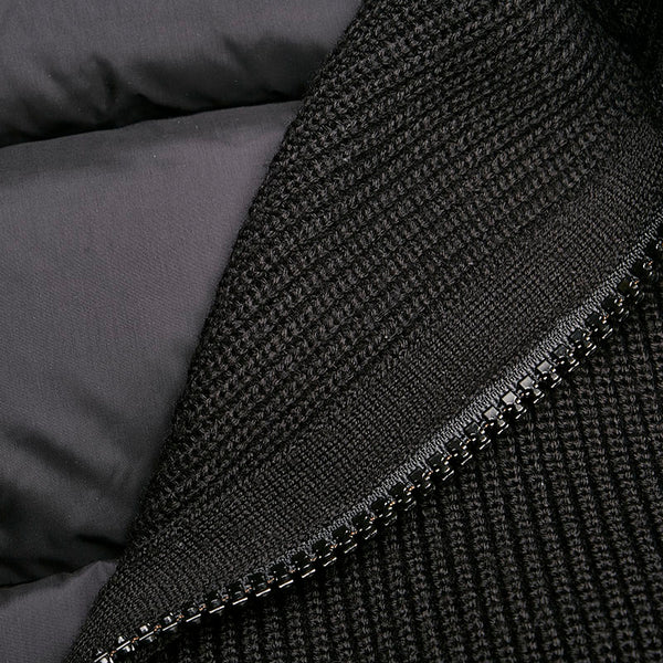 モンクレール MAGLIONE TRICOT CARDIGAN ニット切替ダウンジャケット ブラック ウール アクリル ナイロン レディース MONCLER 【中古】