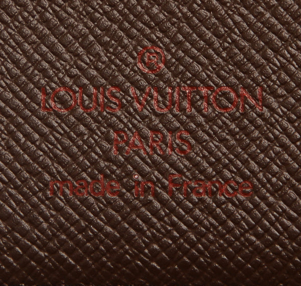 ルイ ヴィトン ダミエ ブラウン 茶 PVC 二つ折り財布 レディース LOUIS VUITTON 中古