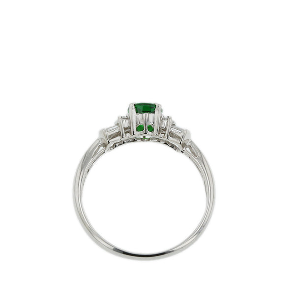 Pt900 プラチナ グロッシュラライトガーネット0.75ct ダイヤ0.24ct リング 指輪 レディース 12号 【中古】